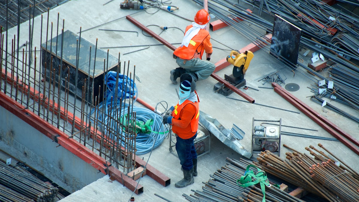 Ouvriers sur un chantier